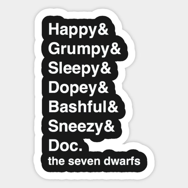 The Seven Dwarfs Sticker by Philharmagicalshop